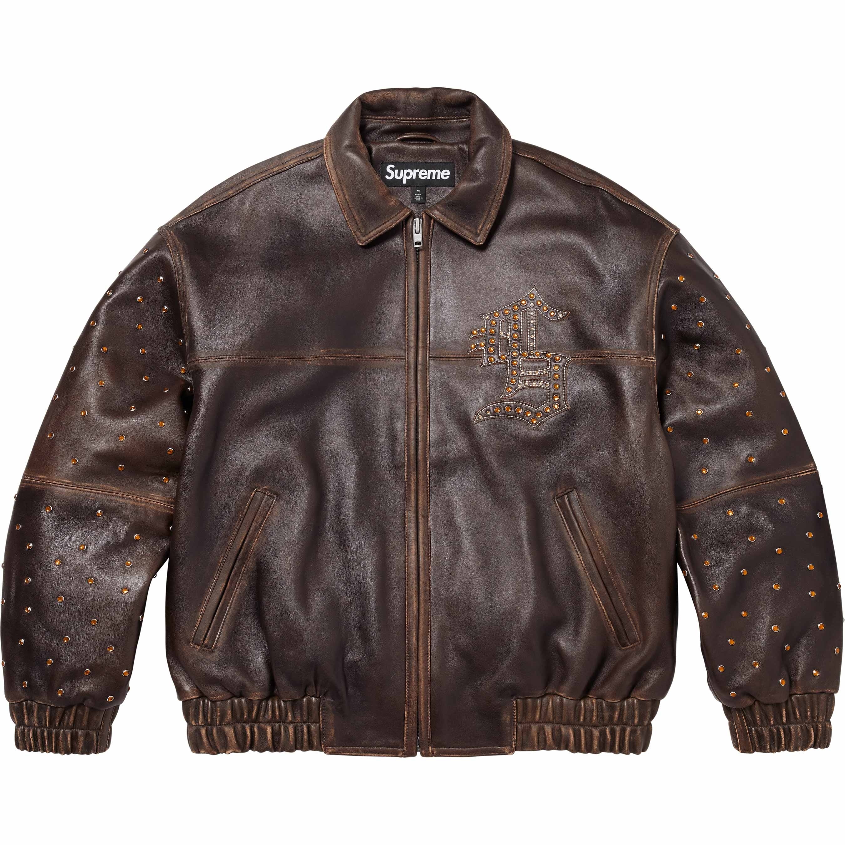 Gem Studded Leather Jacket view 10